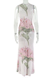 Floral Sleeveless Casual Maxi Dress