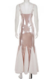 Sleek Spaghetti Strap Evening Gown