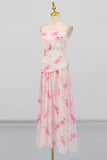 Strapless Floral Maxi Dress