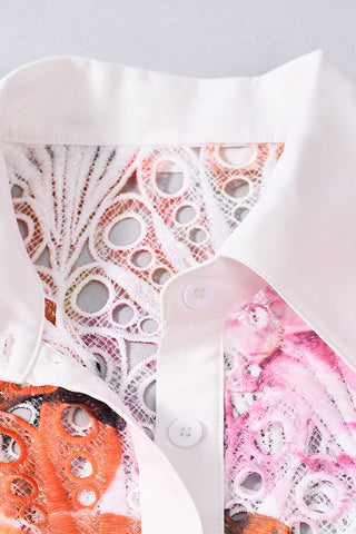 Vibrant Floral Lace Blouse