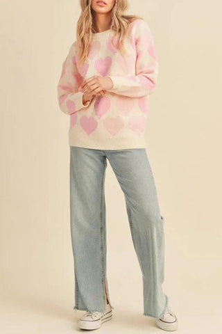 Heart Patterned Cozy Sweater