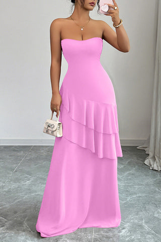 Strapless Layered Casual Dress