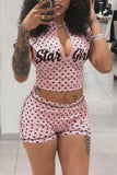 Zip-Front Polka Dot Short Set