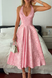 Halter-Neck Evening Dress