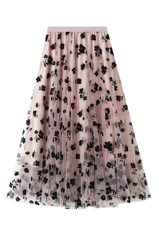 Floral Chiffon Maxi Skirt