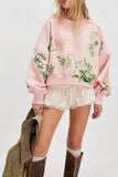 Floral Print Oversized Sweatshirt