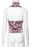 Ruffled High Neck Tank Top