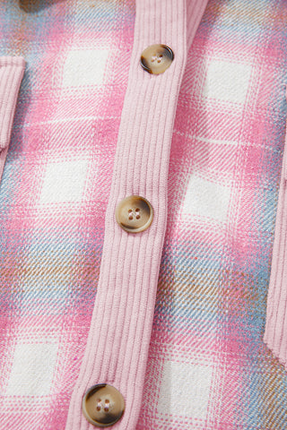 Casual Plaid Button-Up Jacket