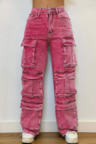Sparkly Layered Straight Jeans