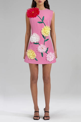 Floral Appliqué Vacation Dress