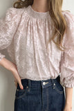 Elegant Lace Balloon Sleeve Blouse