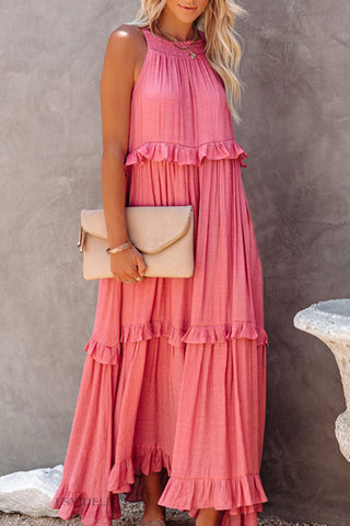 Sleeveless Ruffle Casual Dress