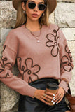 Floral Pattern Pullover Sweater