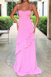 Layered Ruffle Strap Dress