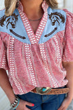Western-Inspired Checkered Blouse