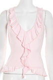 Ruffled V-Neck Tank