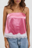 Strapless Lace-Trimmed Tank Top