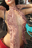 Halter Neck Tie-Waist Tank Top