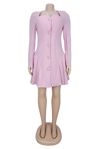 Elegant Button-Front Evening Dress