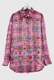 Embellished Plaid Statement Blouse