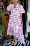 Striped Casual Midi Dress