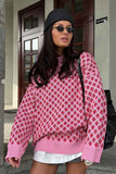 Patterned Crew Neck Sweater