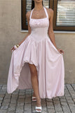 Halter Neck Flowy Casual Dress