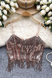 Sequin Fringe Camisole Top