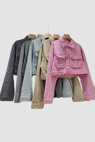 Glitter Embellished Denim Jacket