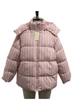 Striped Puffer Jacket with Shoulder Detail