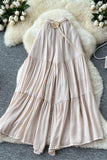 Tiered Wide Leg Pants with Belted Waist