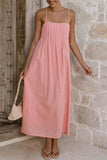 Spaghetti Strap Pleated Maxi Dress