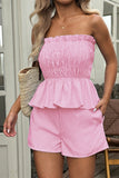Strapless Ruffle Short Set