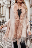 Fringed Shawl Collar Cardigan