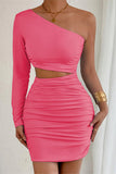 One-Shoulder Cutout Casual Dress