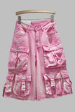 Cargo Pocket Denim Shorts