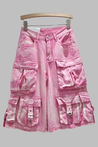 Cargo Pocket Denim Shorts