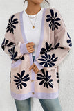 Floral Patterned Button-Front Cardigan