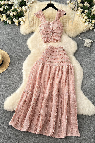 Ruffle Trim Skirt Set