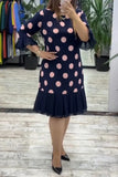 Polka Dot Ruffle Sleeve Dress