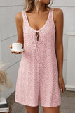 Lace-Trimmed Floral Romper