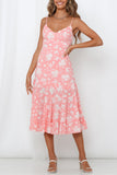 Floral Midi Sundress with Spaghetti Straps