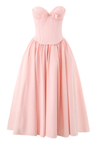 Strapless Bow Casual Dress