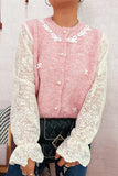 Lace-Sleeve Embellished Cardigan