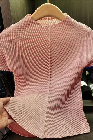 Textured Mock Neck T-Shirt