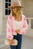 Floral Open-Front Cardigan Sweater