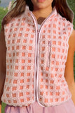 Zip-Front Checkered Vest