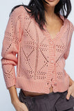 Button-Front Textured Cardigan