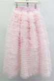 Ruffle Layered Midi Skirt