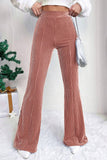 High-Waisted Flared-Leg Casual Pants